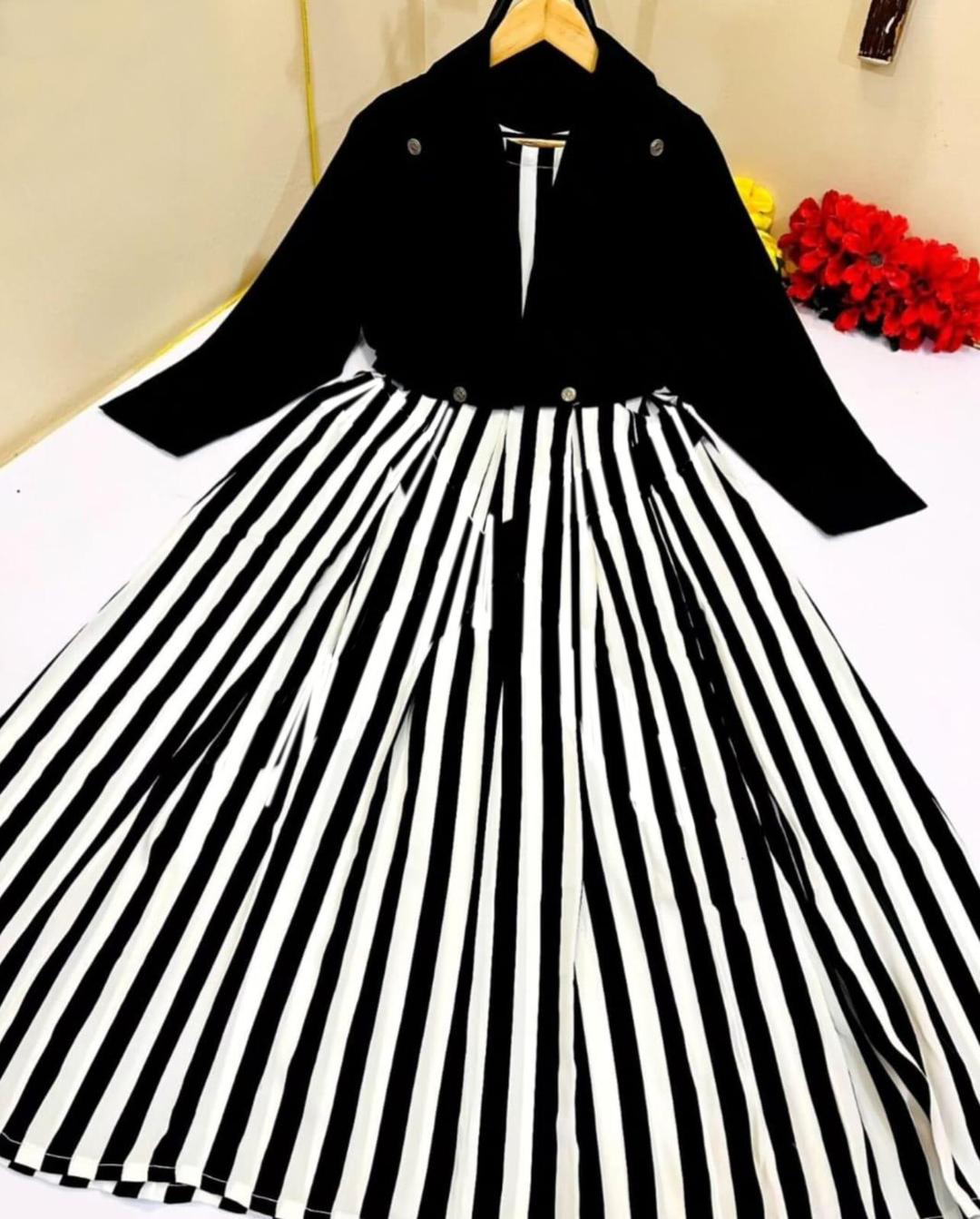 Chic Printed Maxi & jacket Set - 2 Pcs Women's Stitched Slik Ensemble